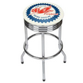 Ribbed Bar Stool with Swivel (Chrome Finish)